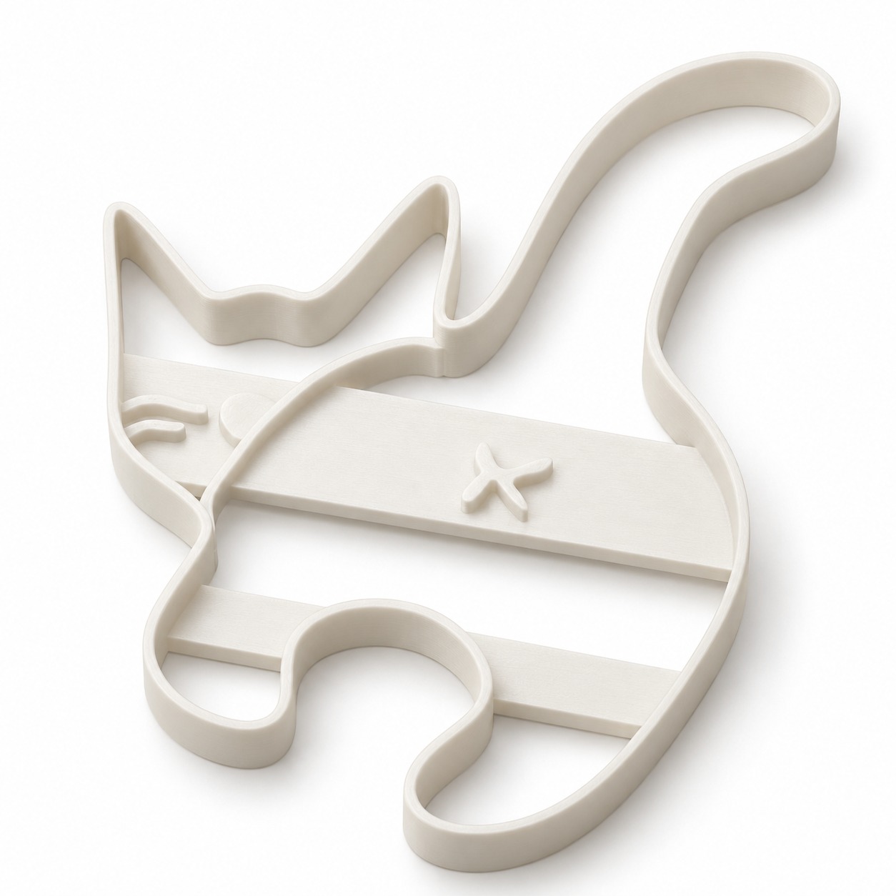Cortador de biscoito bumbum de gato na cor Branco, foto principal (foto ilustrativa criada com IA)