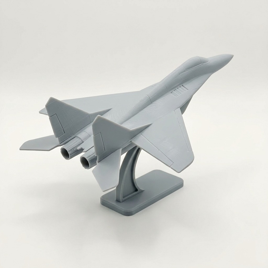 Kit card de montar: caça MiG-29 Fulcrum na cor Cinza claro, foto principal (foto ilustrativa criada com IA)