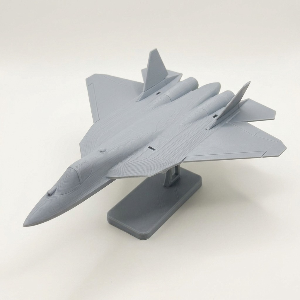 Kit card de montar: caça Su-57 na cor Cinza claro, foto principal (foto ilustrativa criada com IA)