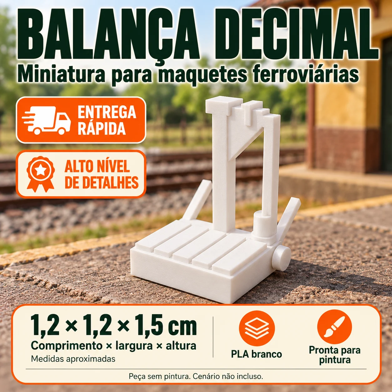 Balança decimal de plataforma para maquete ferroviária: foto