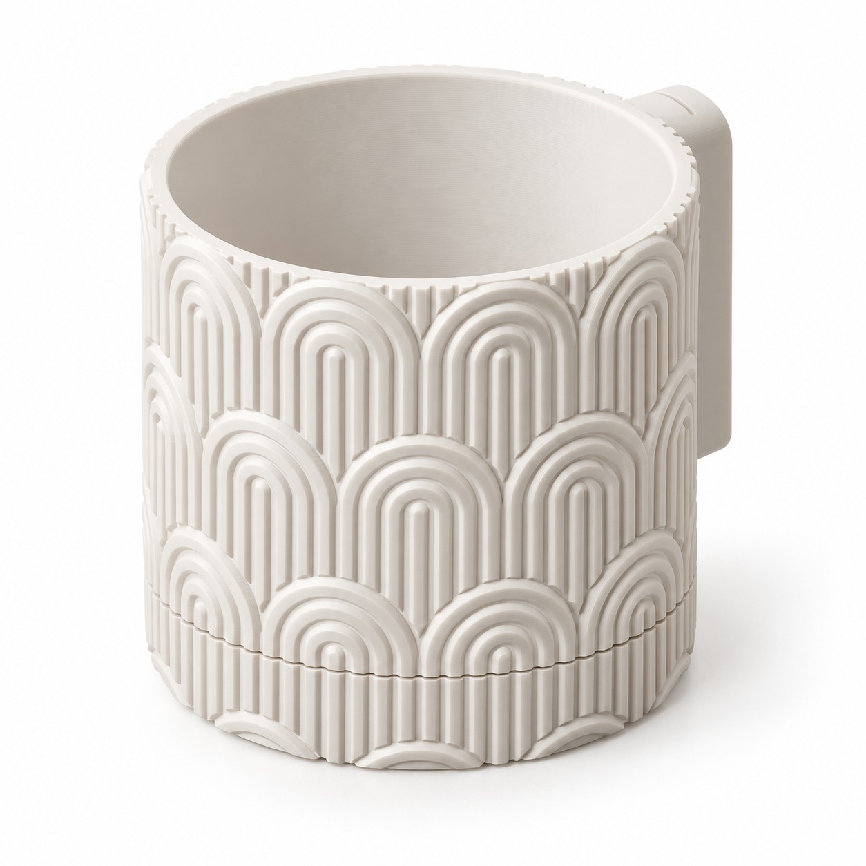 Vaso de parede texturizado Art Déco na cor Branco, foto principal (foto ilustrativa criada com IA)