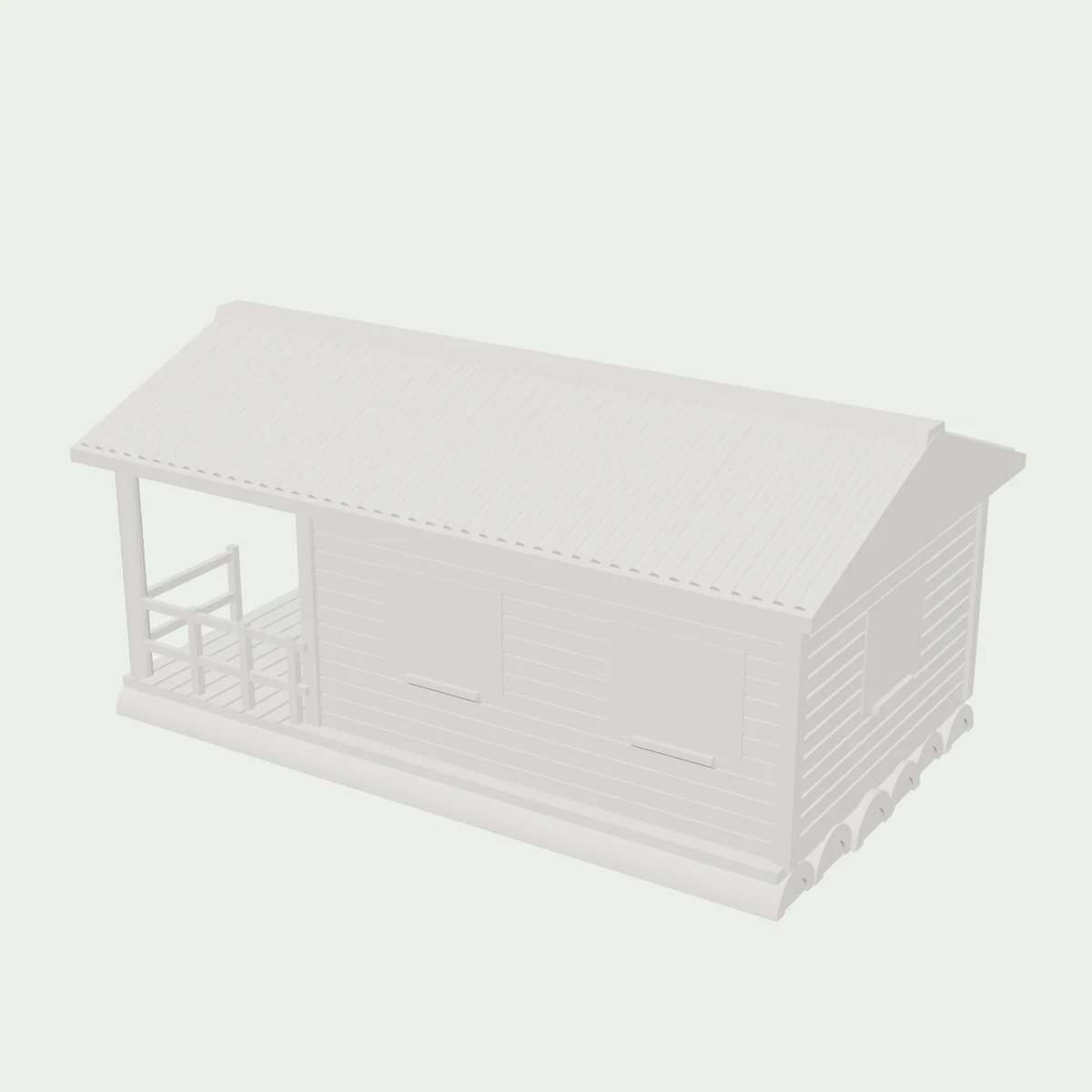 Casa flutuante na cor Branco (imagem gerada do modelo 3D)