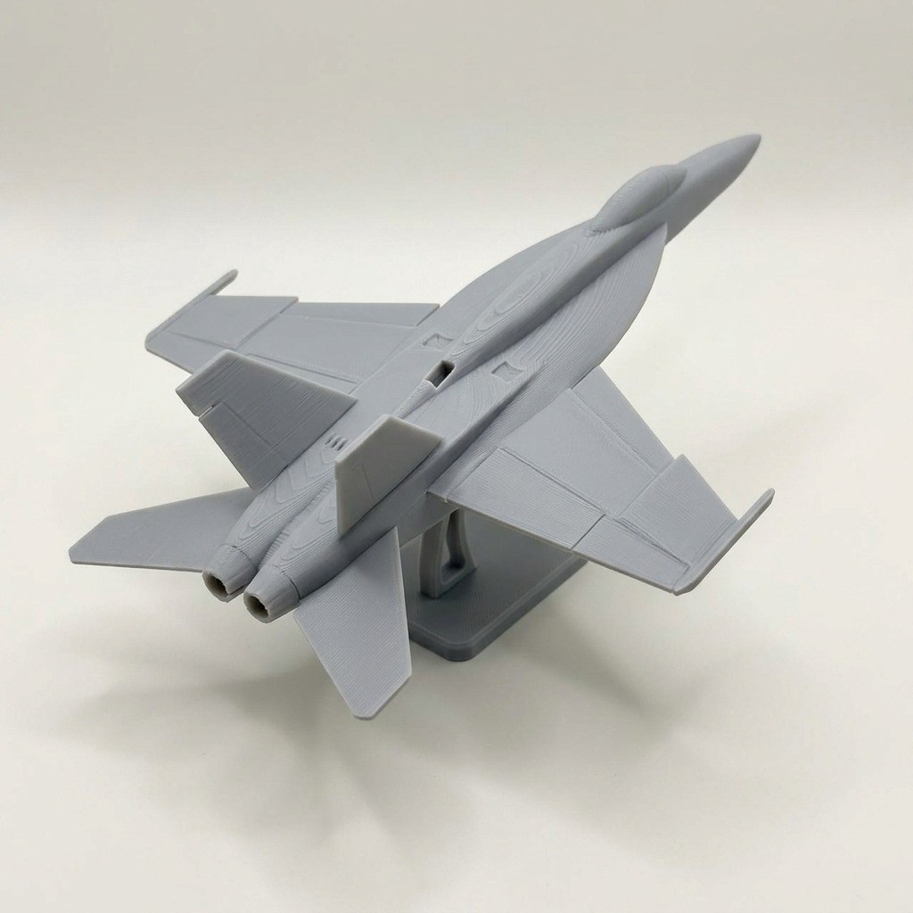 Kit card de montar: caça F/A-18 Super Hornet na cor Cinza claro, foto principal (foto ilustrativa criada com IA)