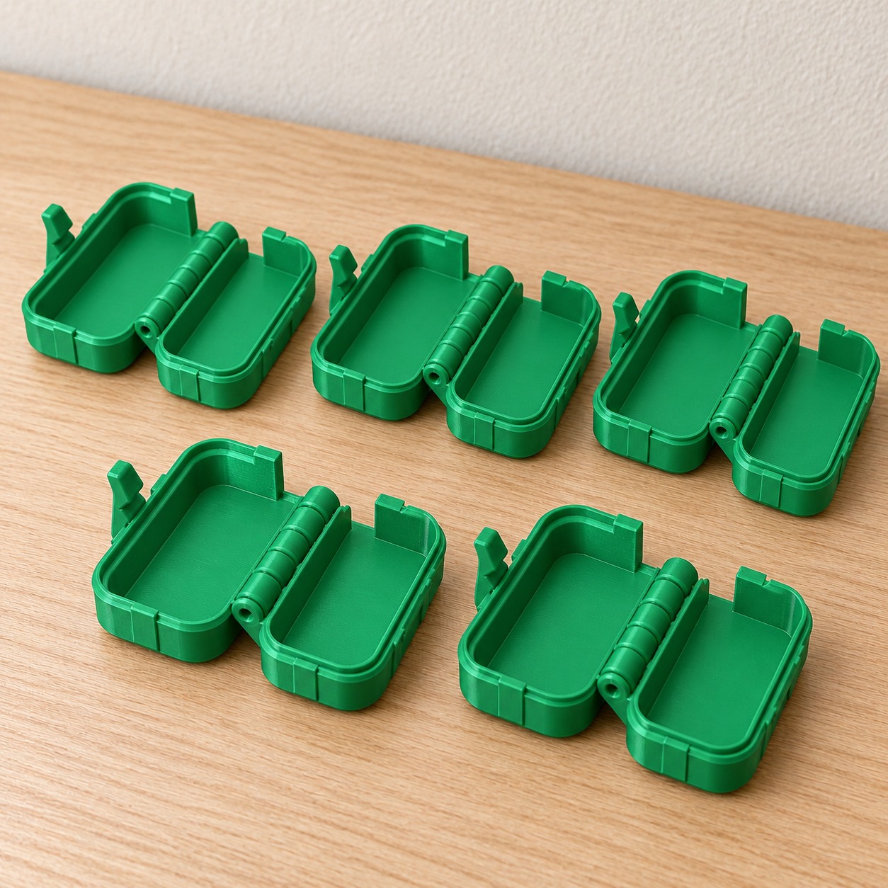 Kit com 5 capas articuladas para escova de dentes na cor Verde seda, foto principal (foto ilustrativa criada com IA)