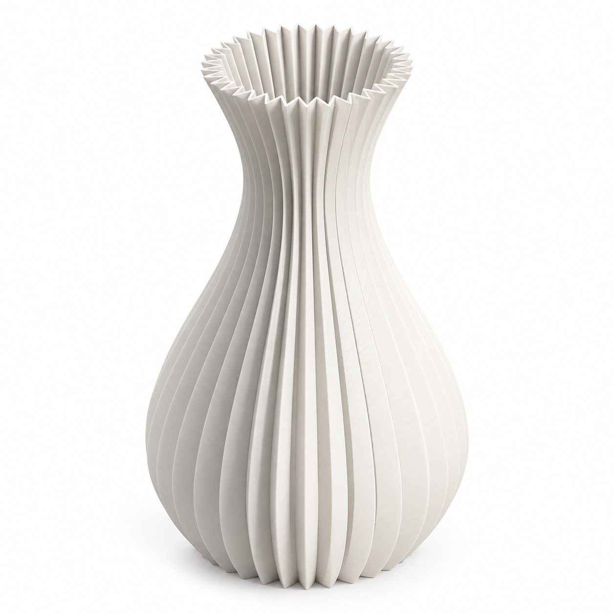 Vaso decorativo texturizado futurista 16 cm na cor Branco, foto principal (foto ilustrativa criada com IA)